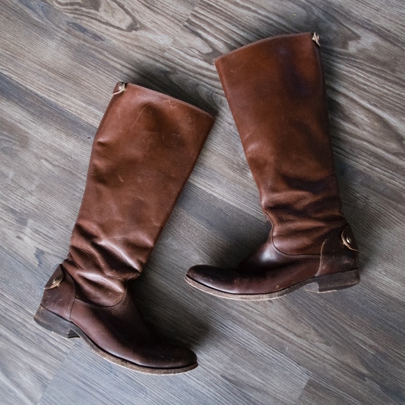 Frye Shoes - Frye Melissa Button Back Boots Brown size 7